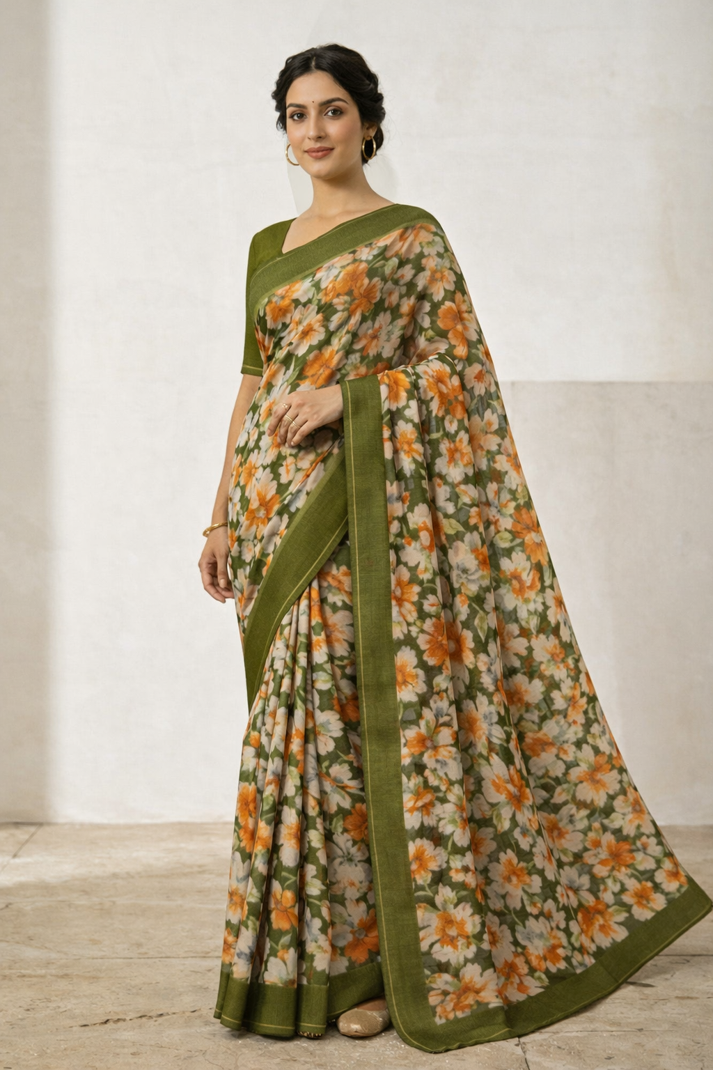 Bloom Gracee Floral Printed Saree