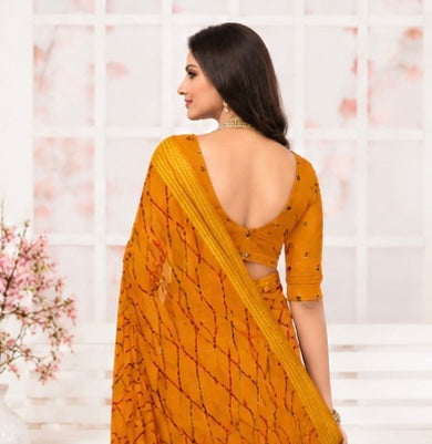 Zariya Lehriya Weave Saree