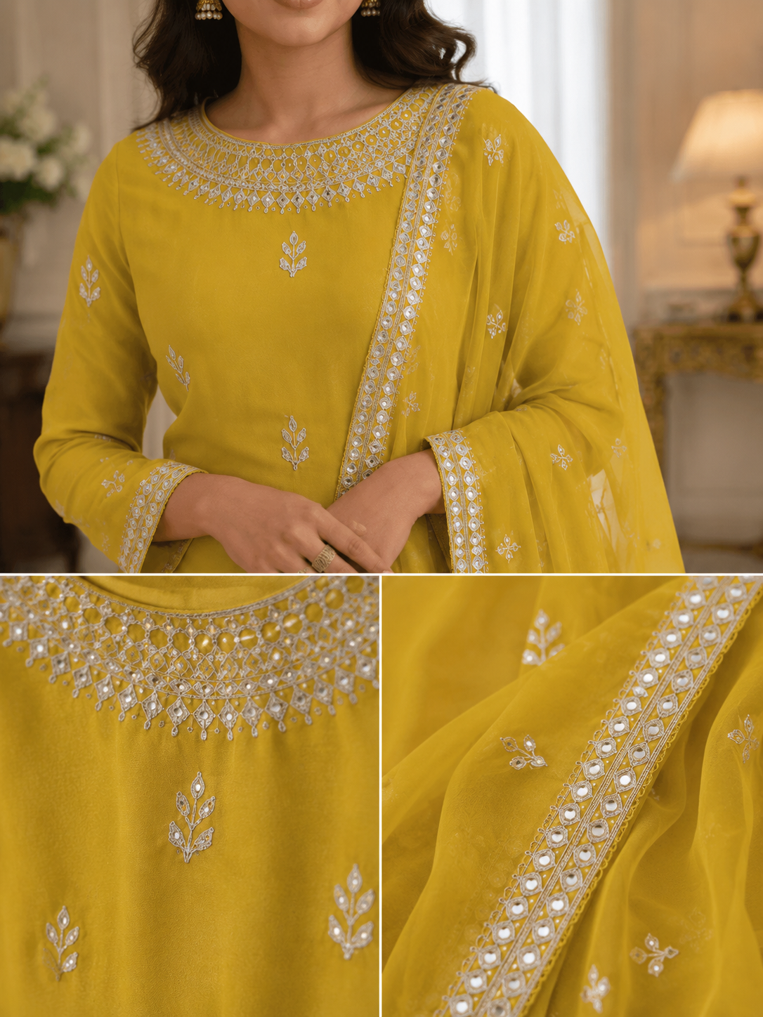 Sunshine Georgette Sharara Set