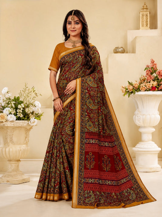 Royal Paisley Printed Saree