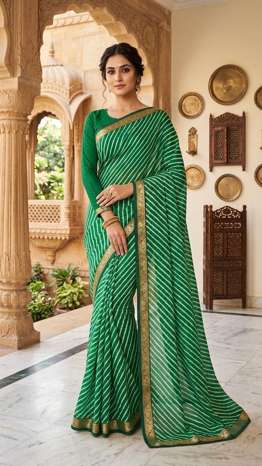 Emerald Grace Leheriya Saree