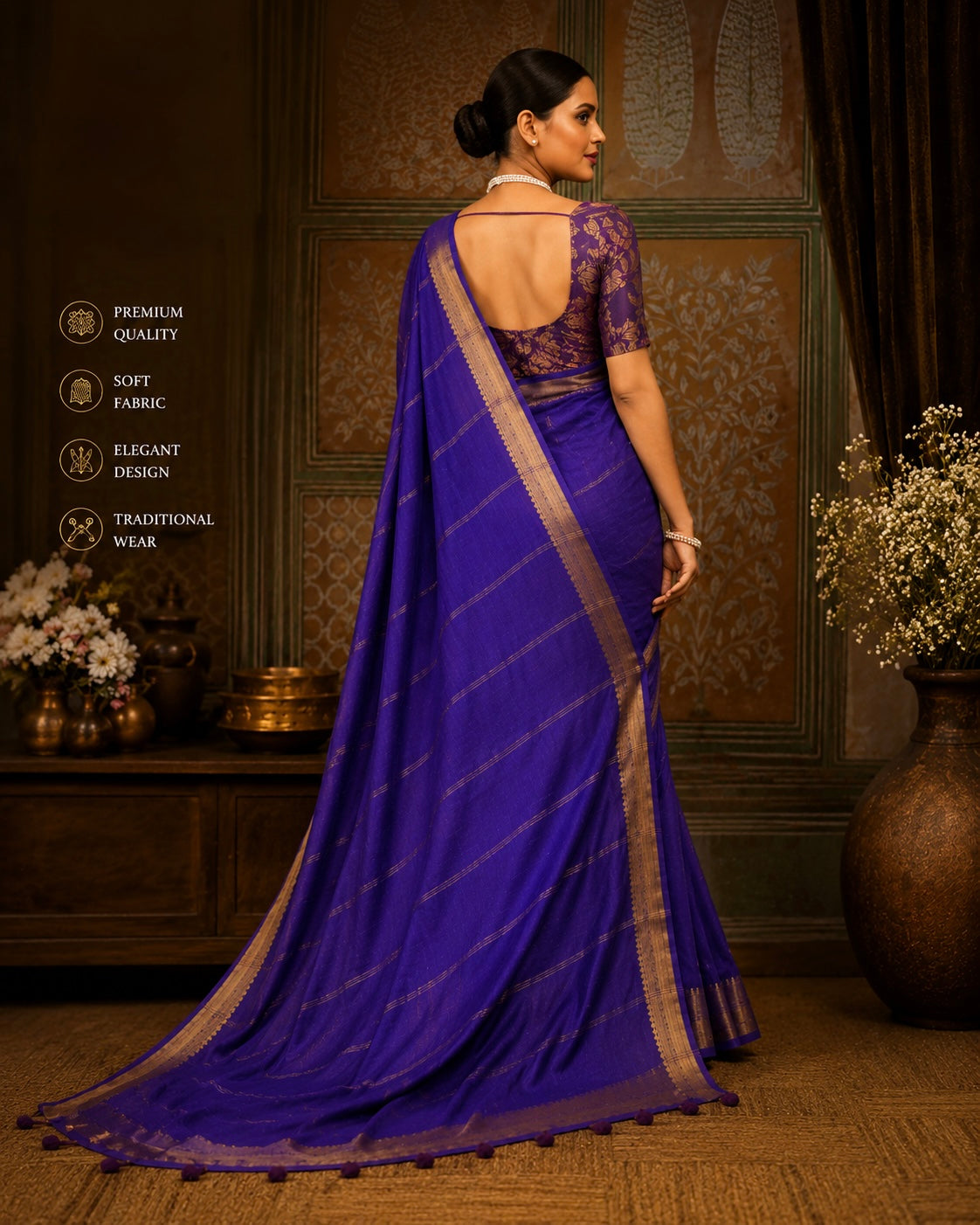 Classic Zari Border Saree