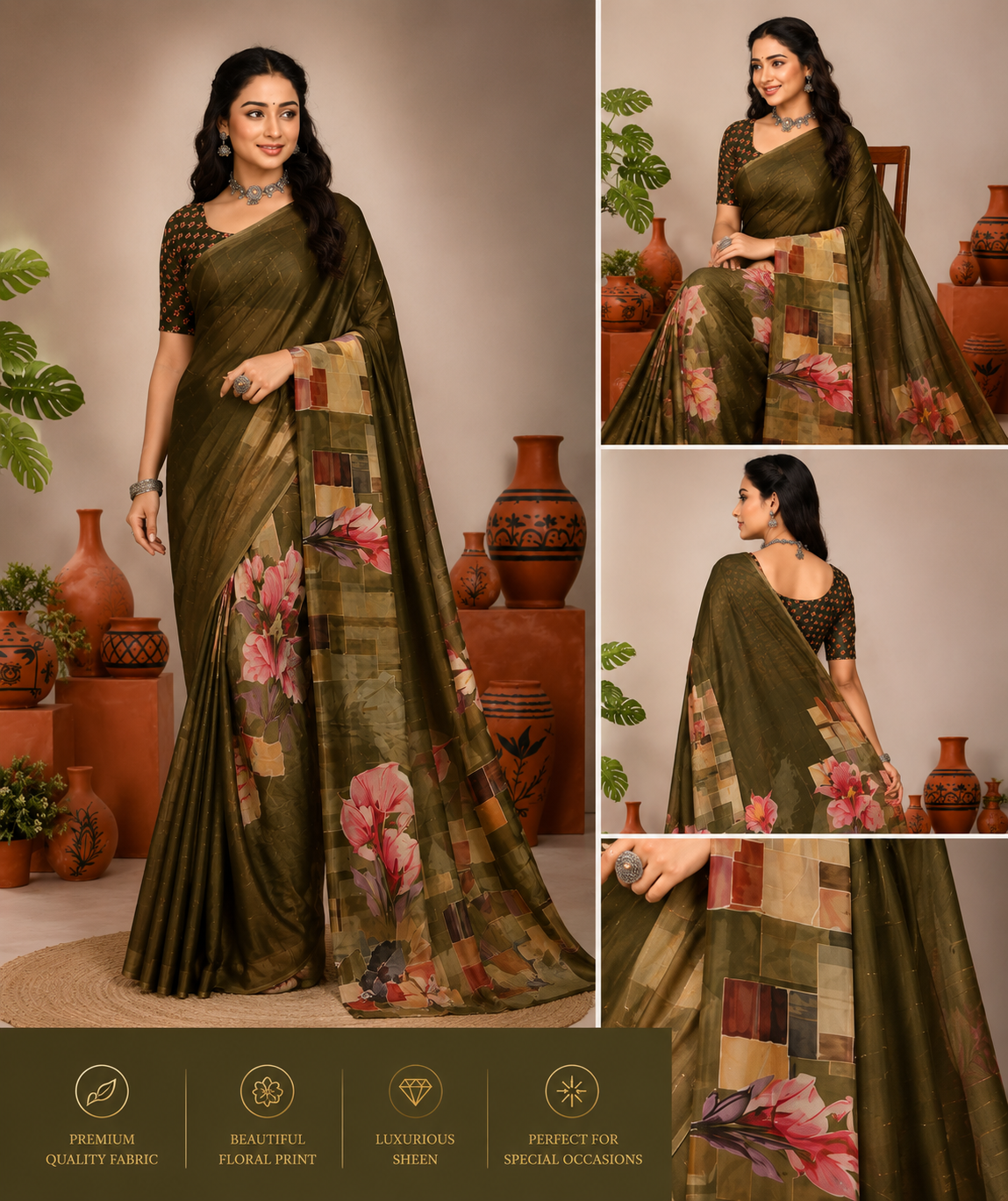 Aarohi Mosaic Bloom Saree