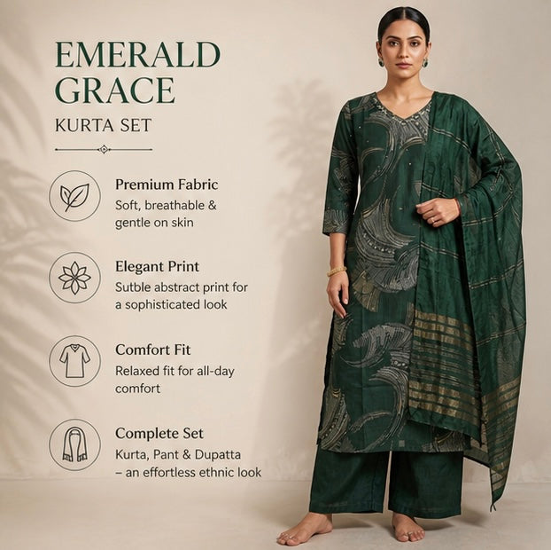 Emerald Grace Kurta Set