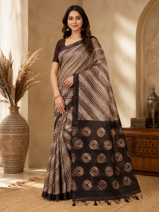 Twilight Leheriya Handloom Saree