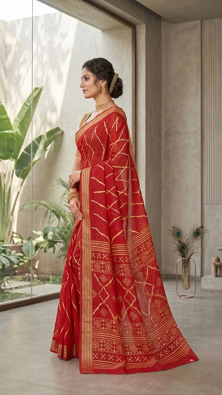 Raktima Heritage Lehriya Weave Saree