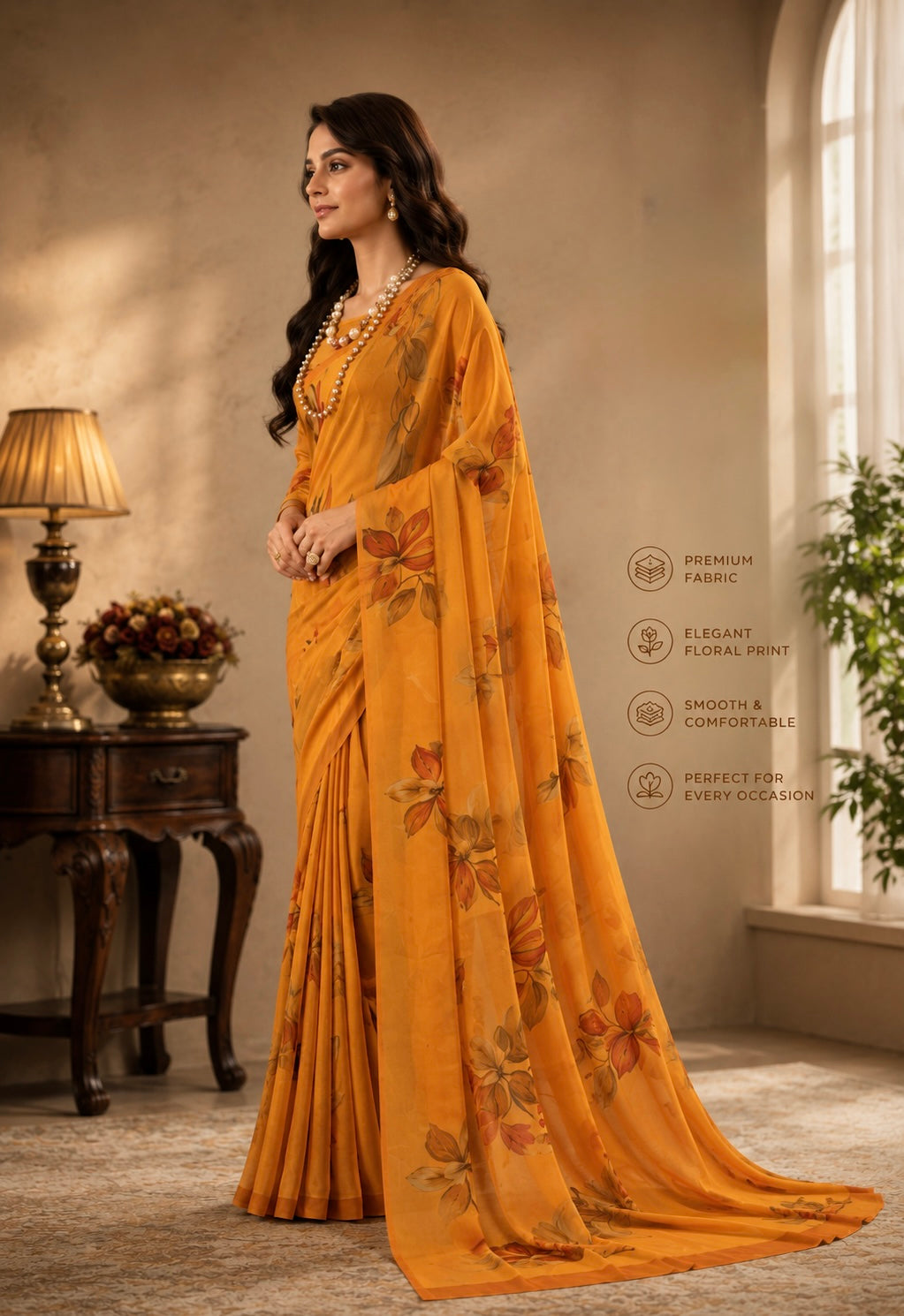 Bloom Essence Floral Saree