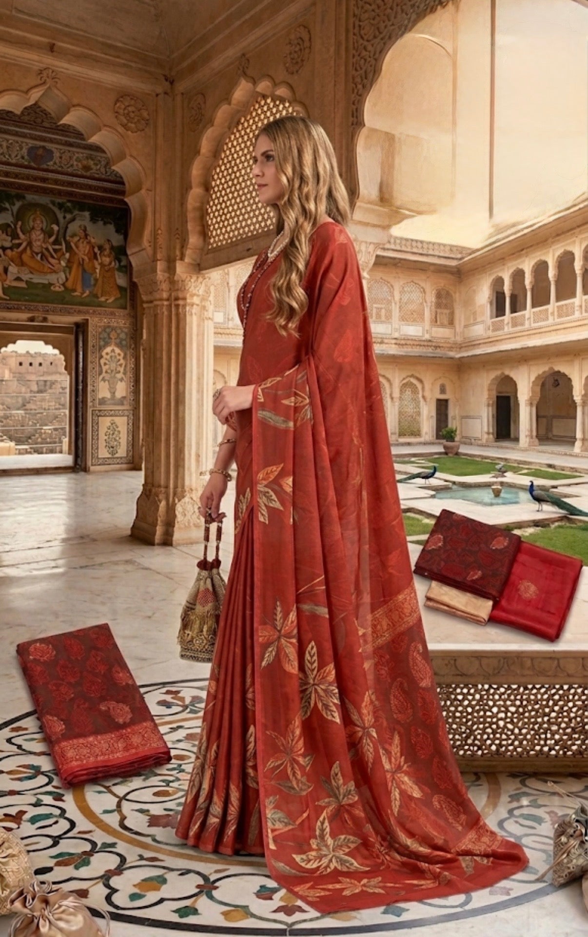 Bloom Essence Floral Saree