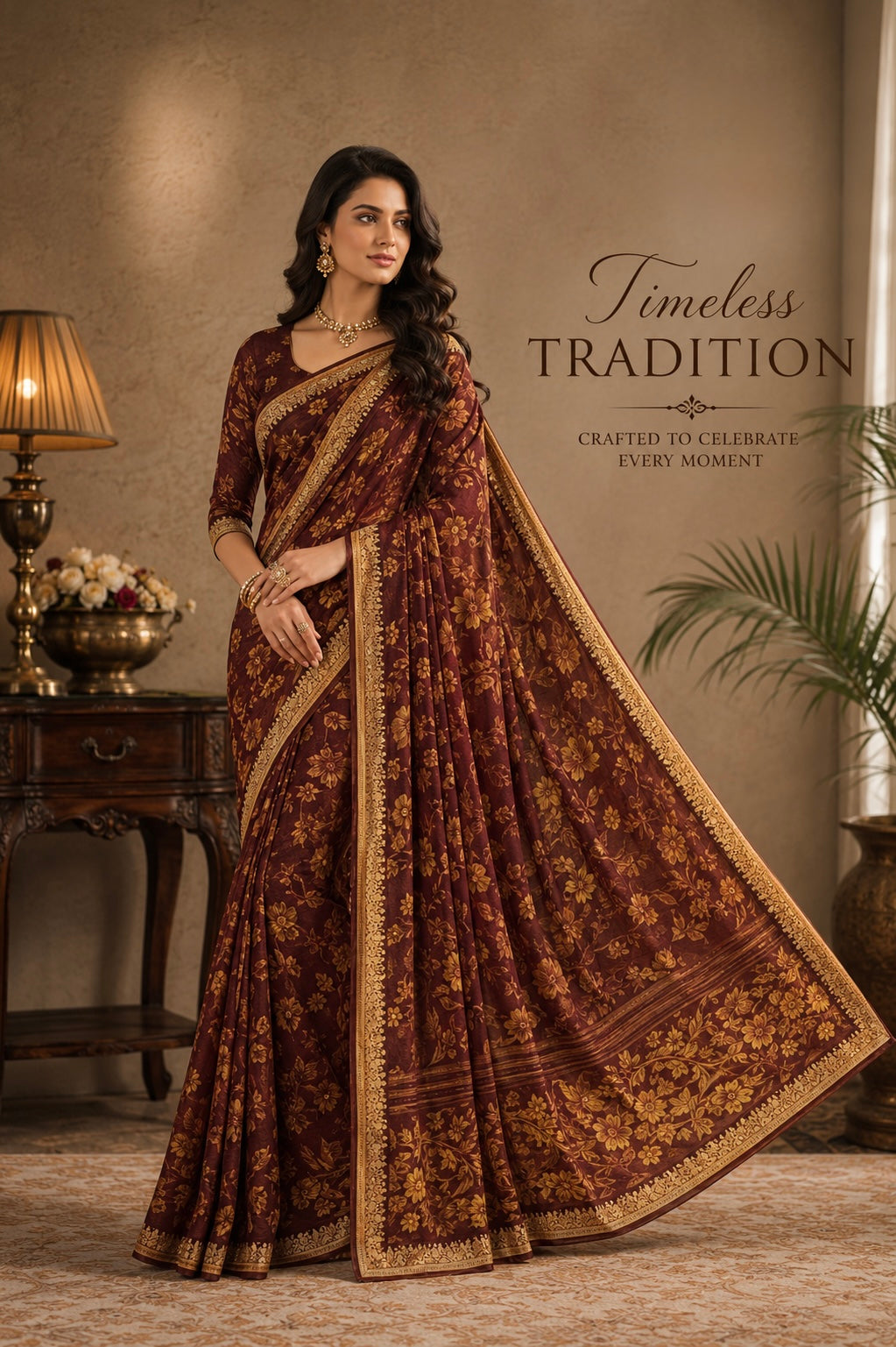 Timeless Heritage Floral Saree