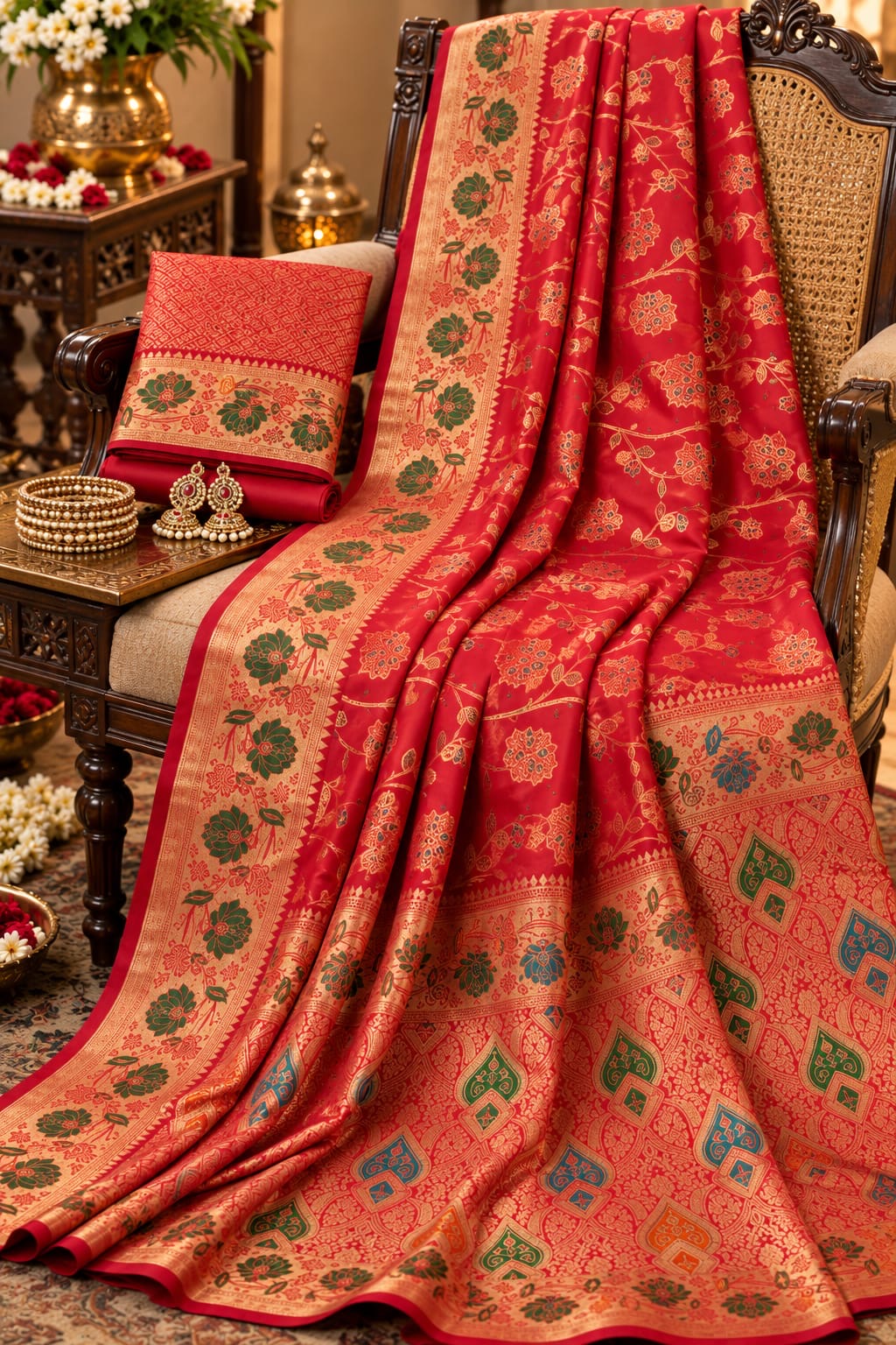 Royal Heritage Floral Brocade Saree
