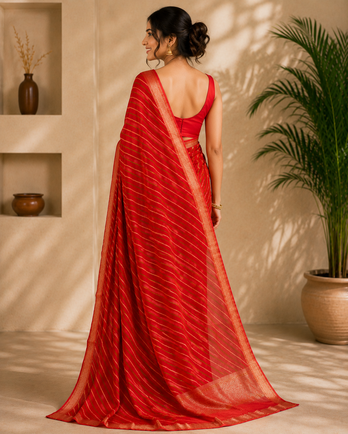 Classic Leheriya Stripe Saree