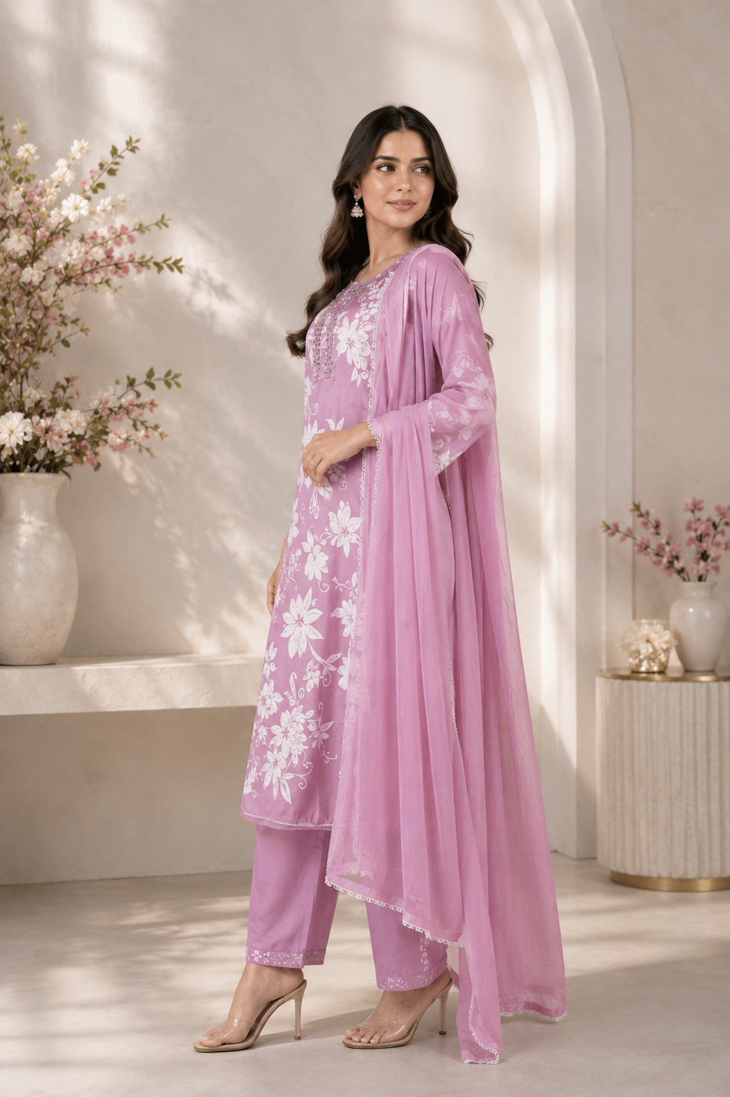 Lilac Fleur Kurta Set
