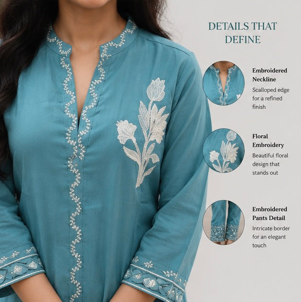 Aqua Bloom Co-ord Set