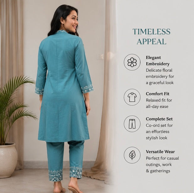 Aqua Bloom Co-ord Set