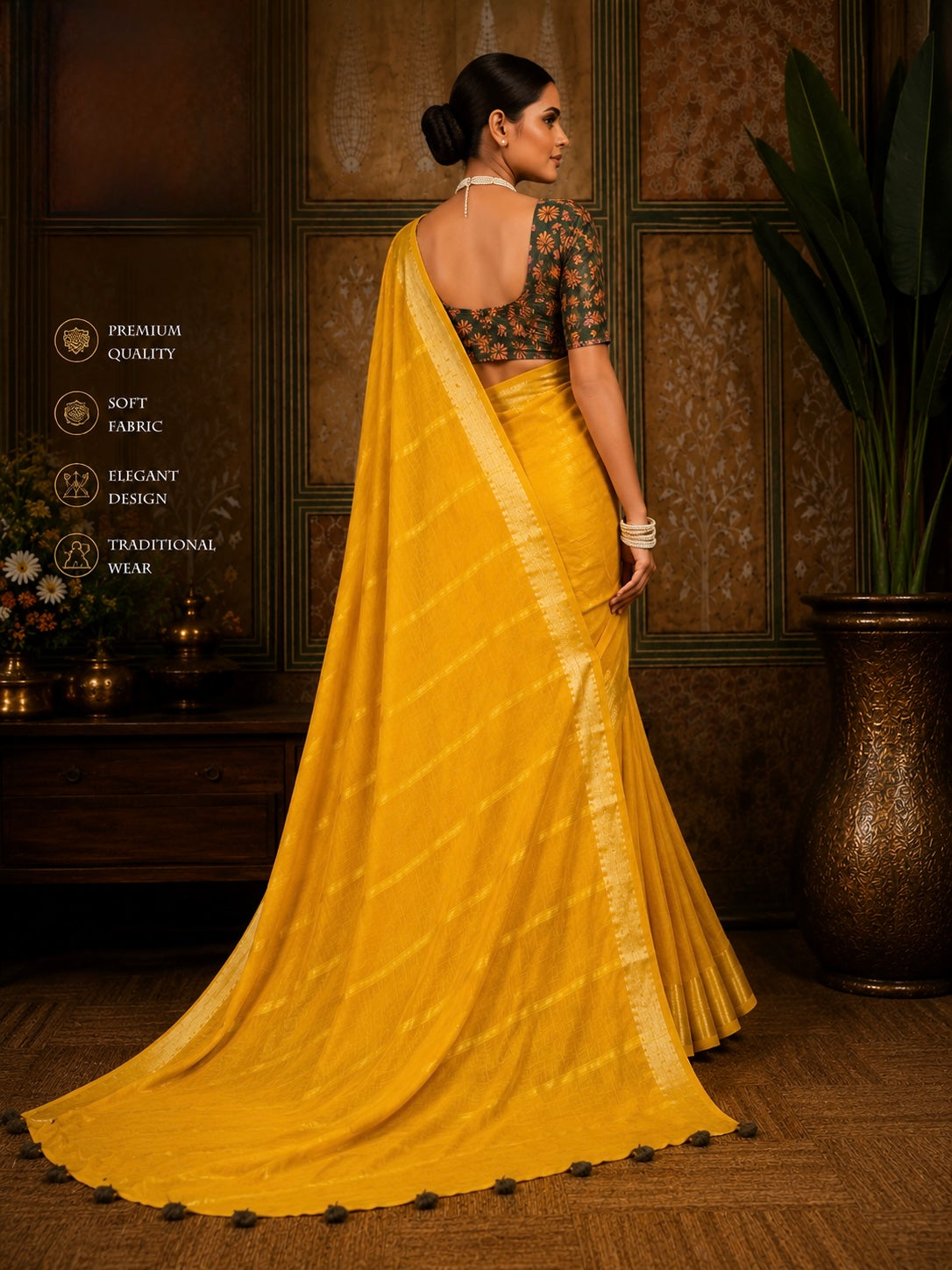 Classic Zari Border Saree