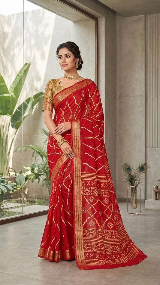 Raktima Heritage Lehriya Weave Saree