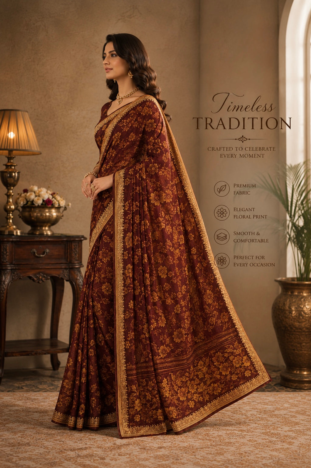 Timeless Heritage Floral Saree