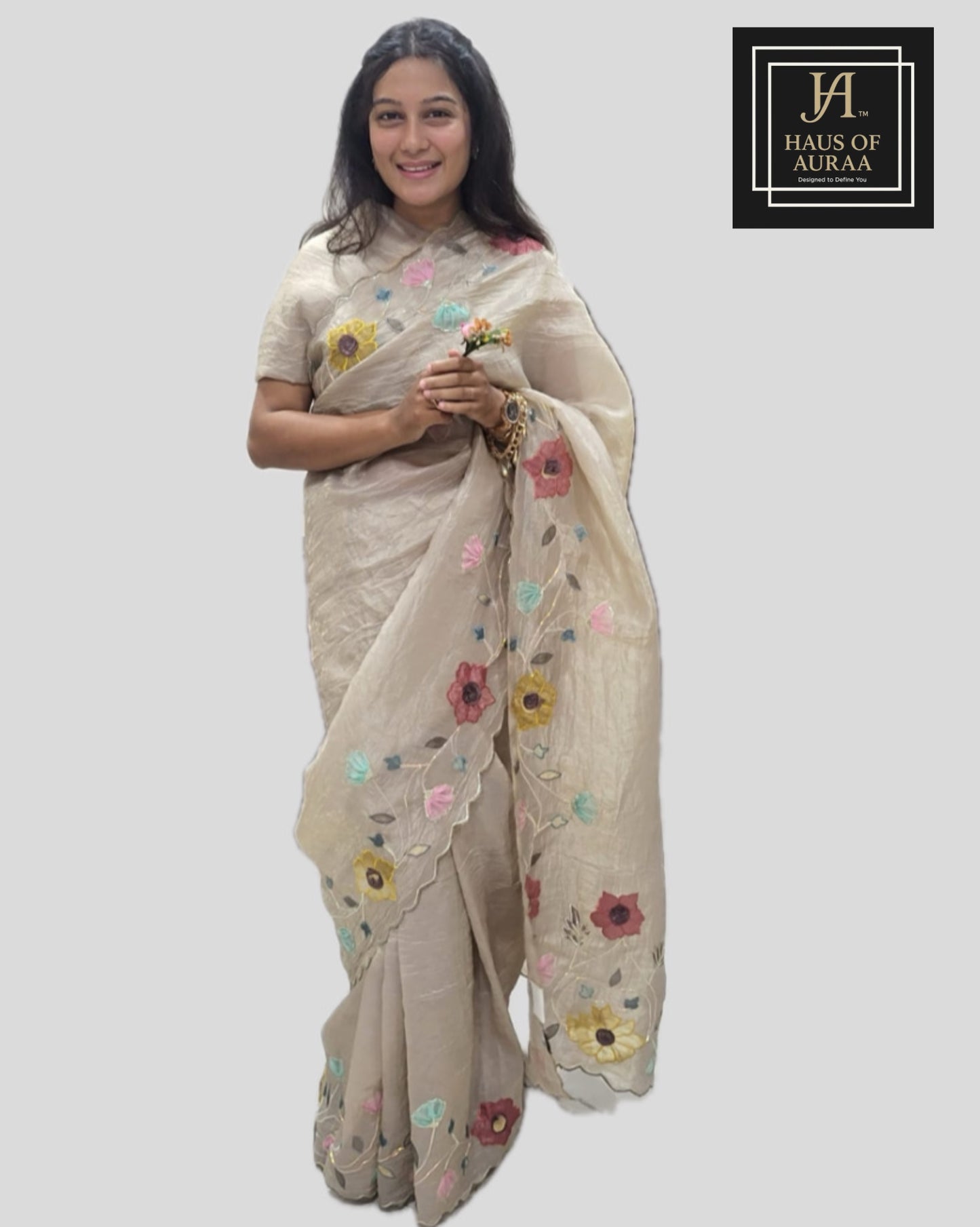 Blossom Beige Saree