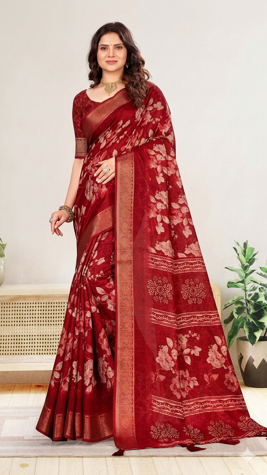 Rakta Pushpa Synthetic Saree