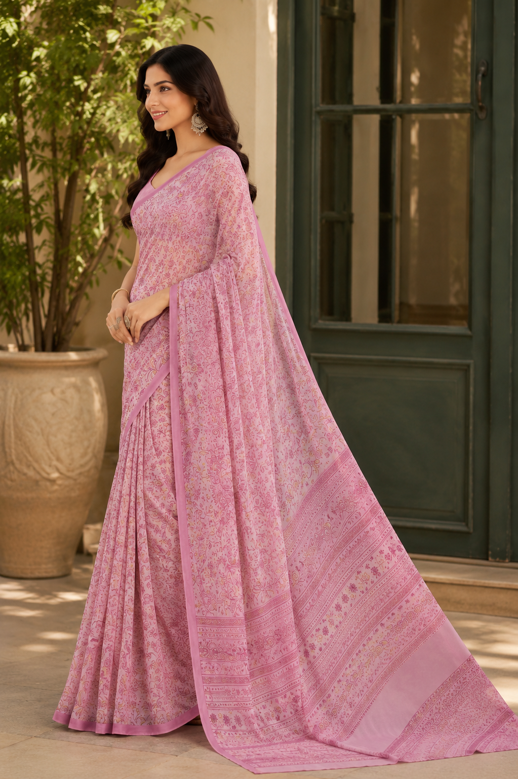 Blush Paisley Elegance Saree