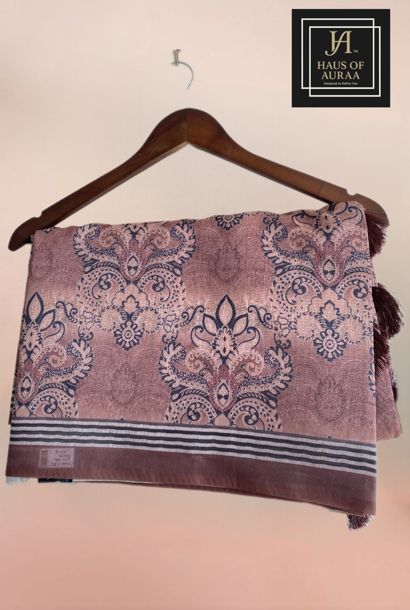 Teal Motif Print Saree