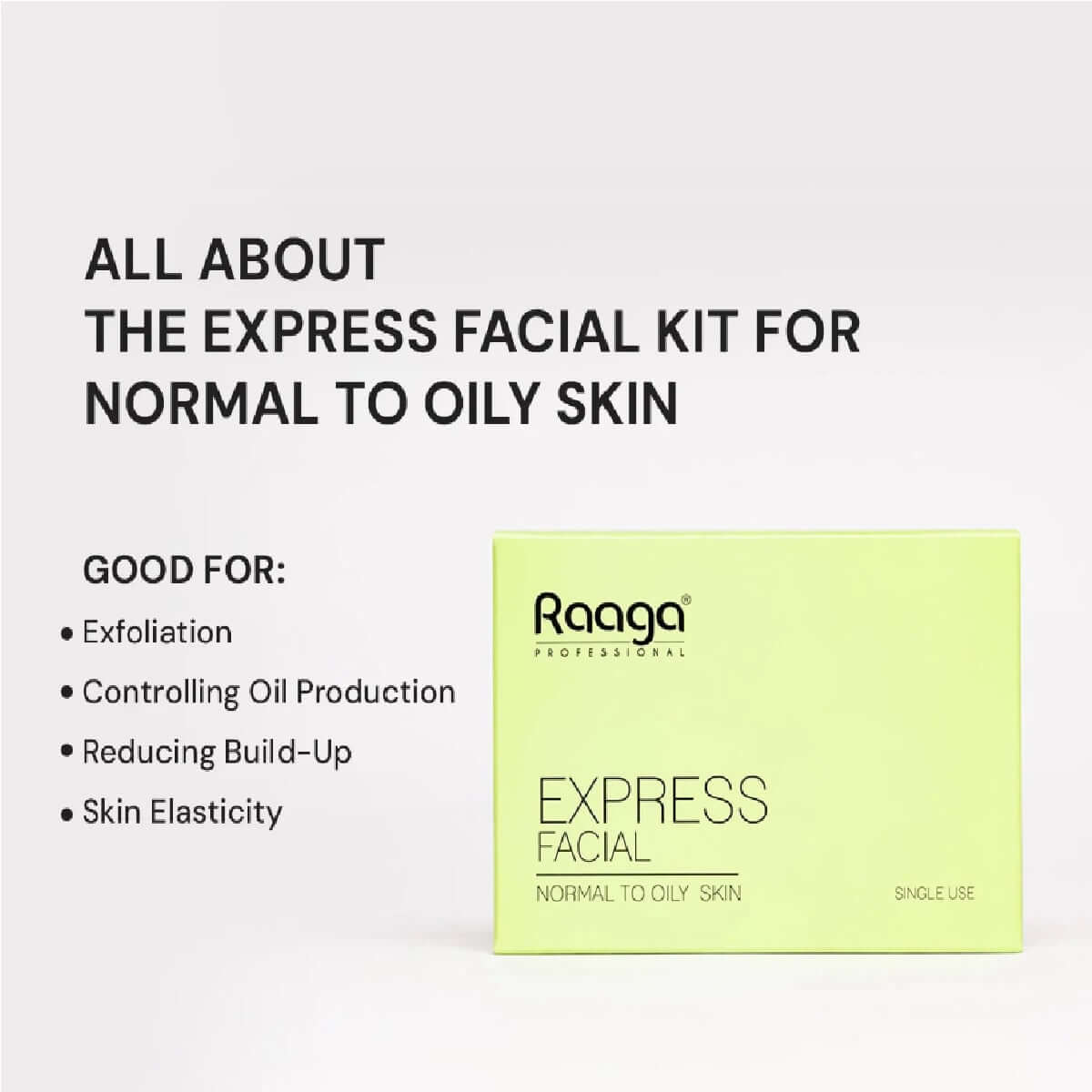 Raaga Express Facial Kit (6 Step Process) Rejuvenates and Revitalises Skin, Improves Skin Texture | Normal To Oily Skin | Pack of 6 (35g X 6)