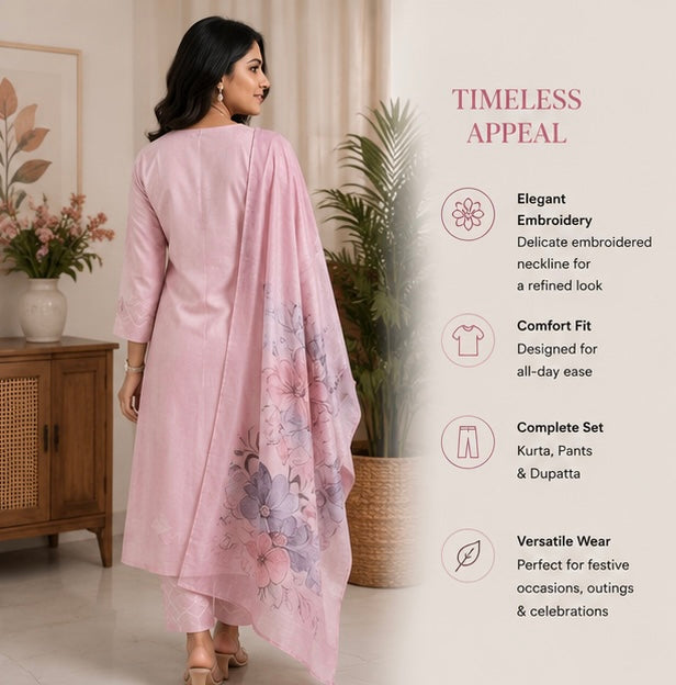 Blush Blossom Kurta Set