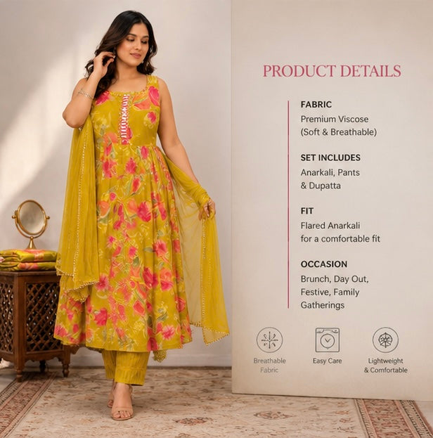 Sunshine Garden Anarkali Set