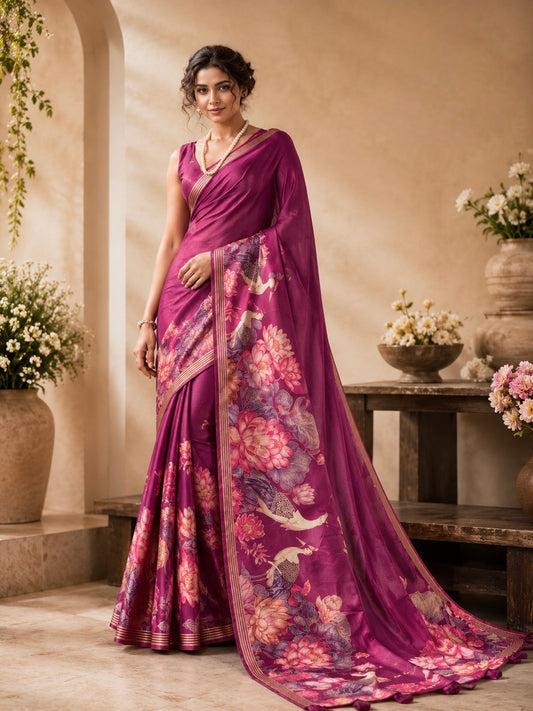 Royal Orchid Bloom Saree