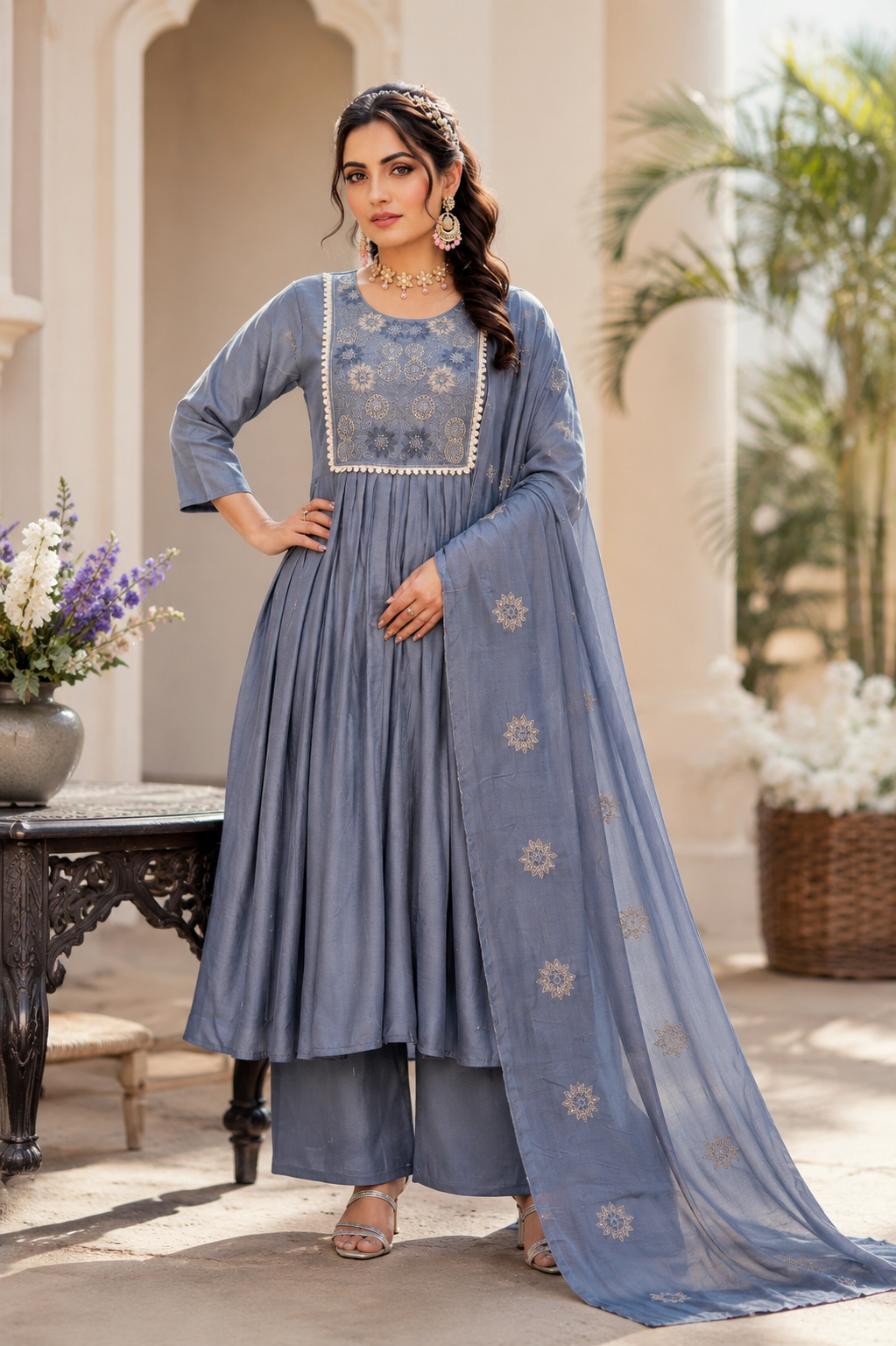 Ruhani Pleated Anarkali Set