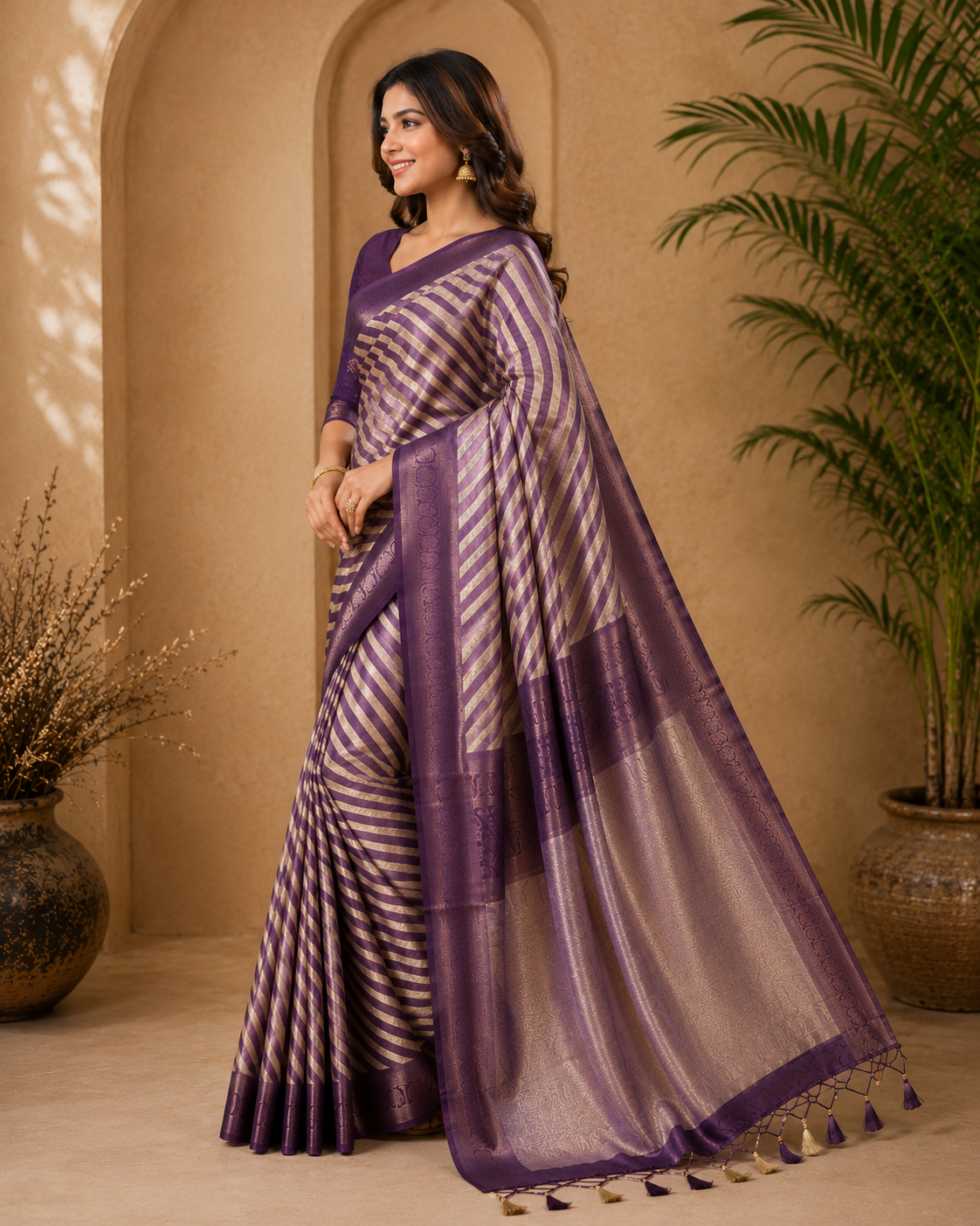 Regal Leheriya Zari Saree