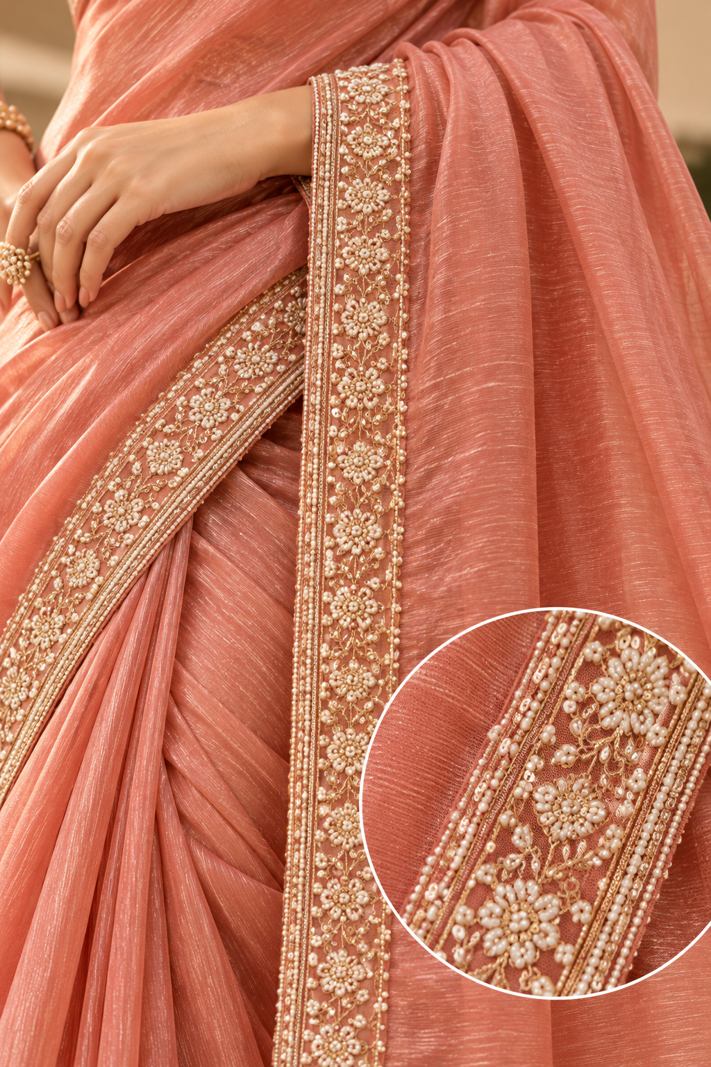 Rosewood Elegance Embellished Saree