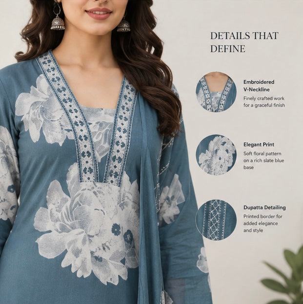 Midnight Bloom Kurta Set