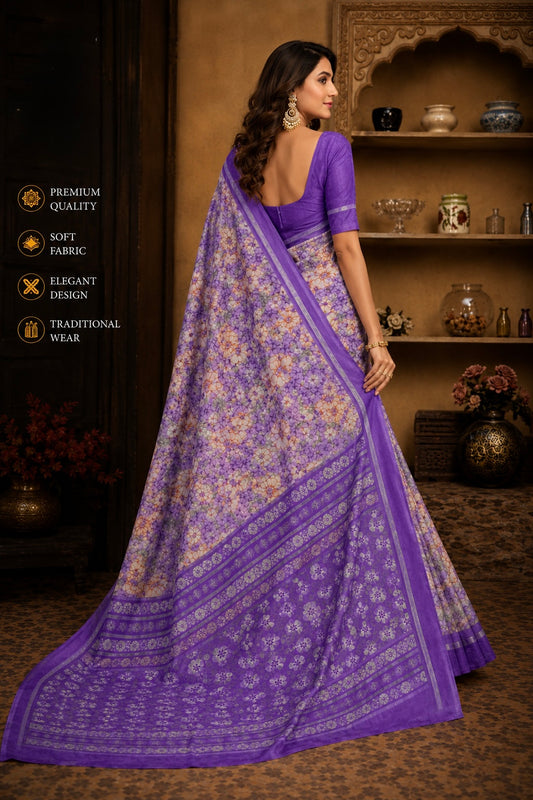 Floral Bloom Printed Saree