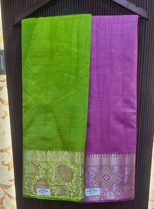 Tassar Silk Saree with Rich Zari Border