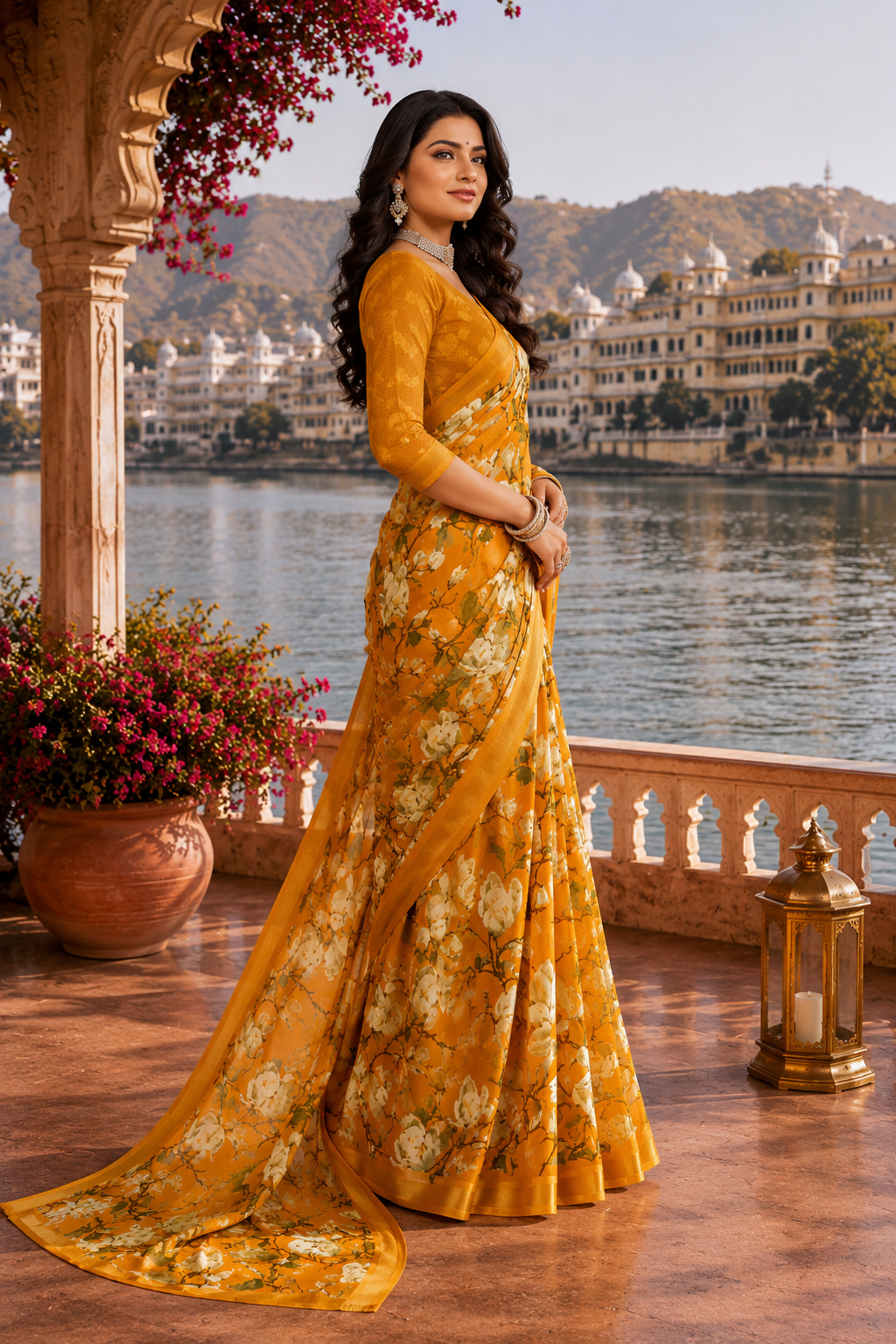 Golden Magnolia Breeze Saree