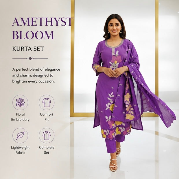 Amethyst Bloom Kurta Set