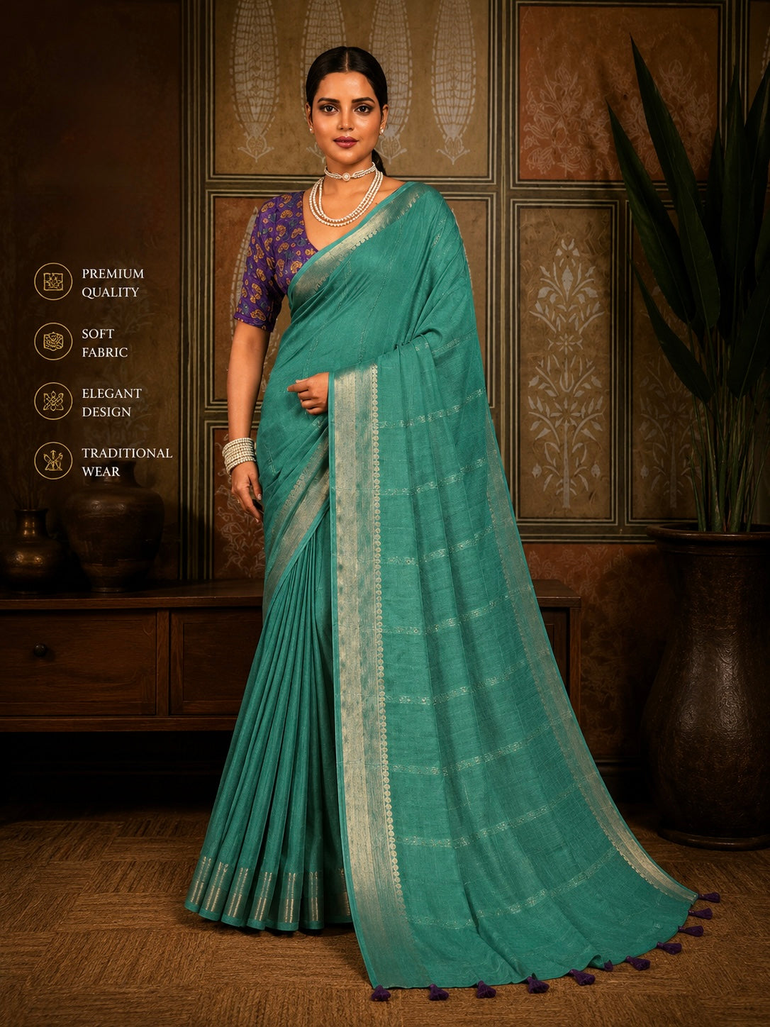 Classic Zari Border Saree