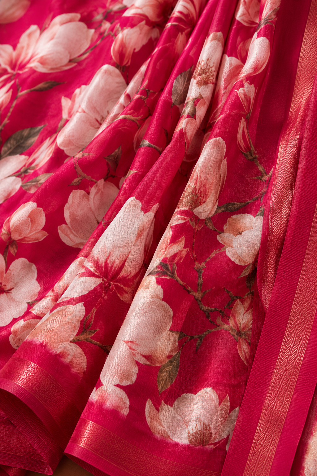Rosé Bloom Garden Saree