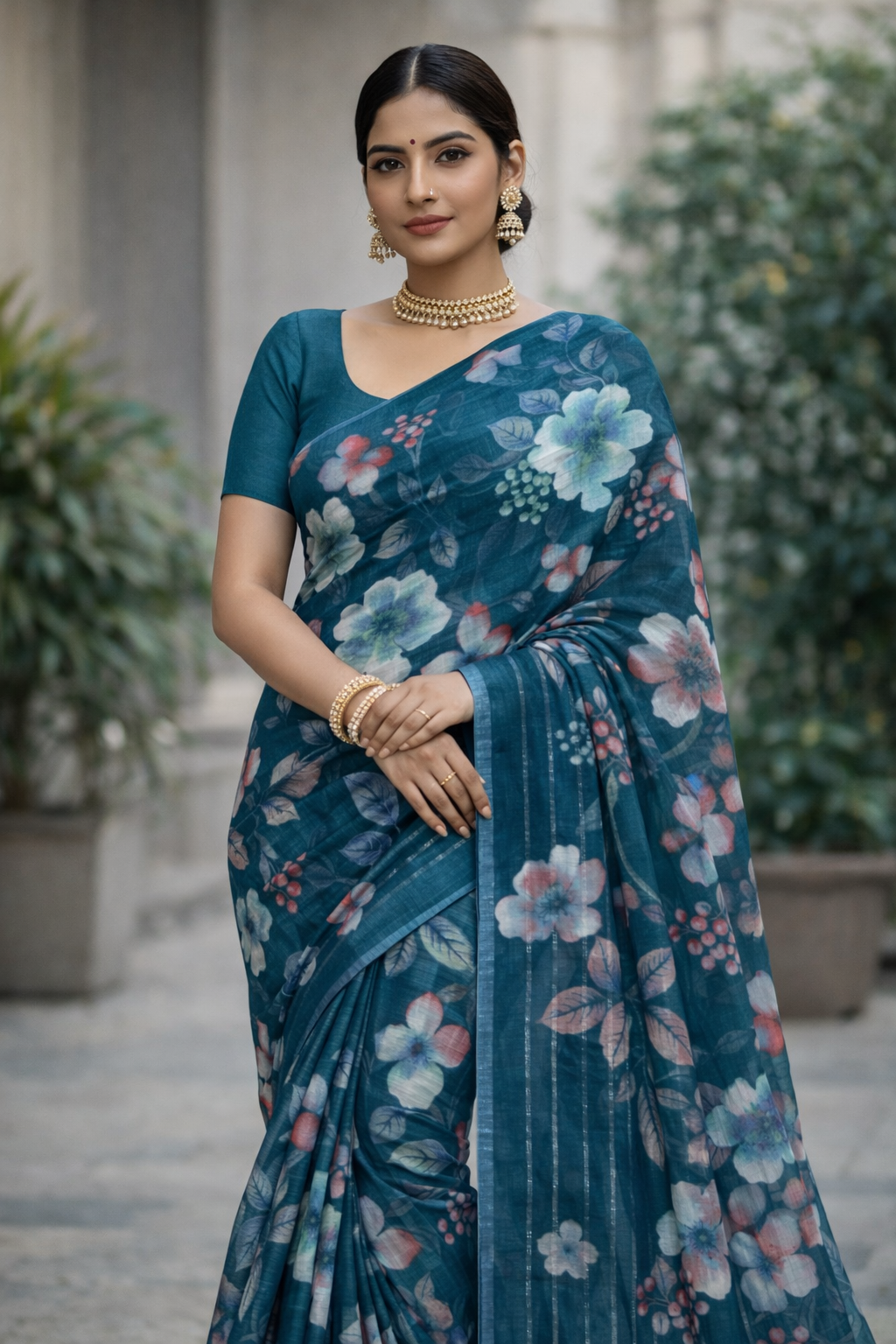 Bloom Veil Printed Soft Saree