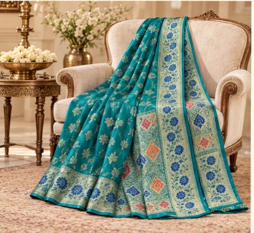 Royal Heritage Floral Brocade Saree