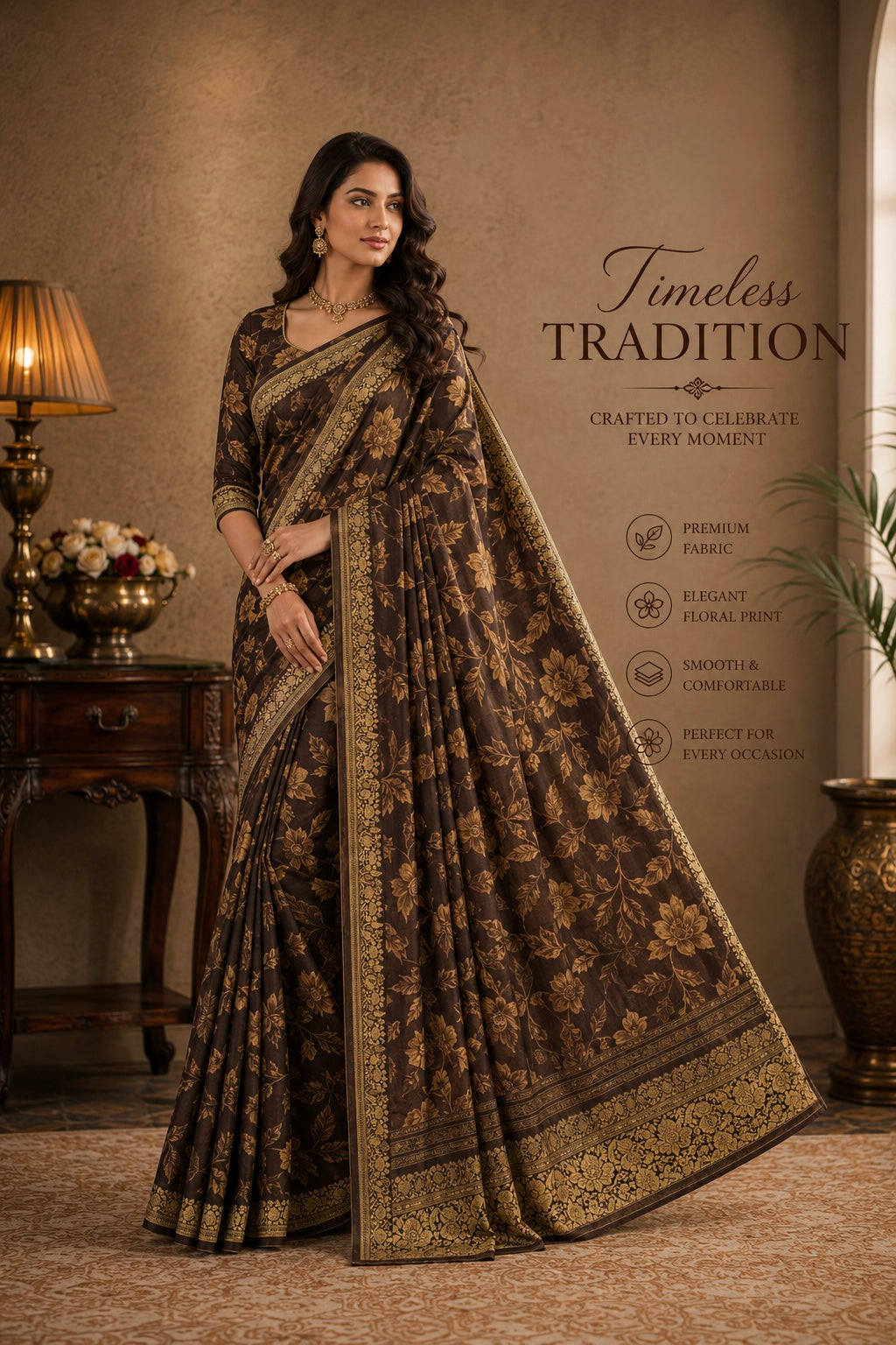 Timeless Heritage Floral Saree