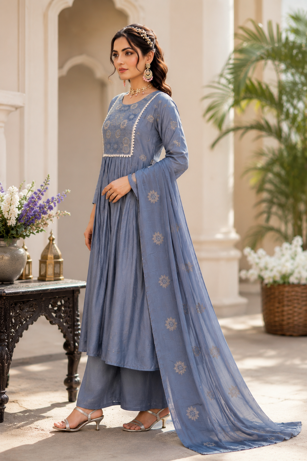Ruhani Pleated Anarkali Set