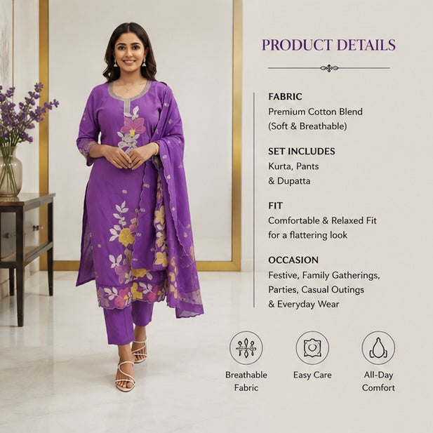 Amethyst Bloom Kurta Set