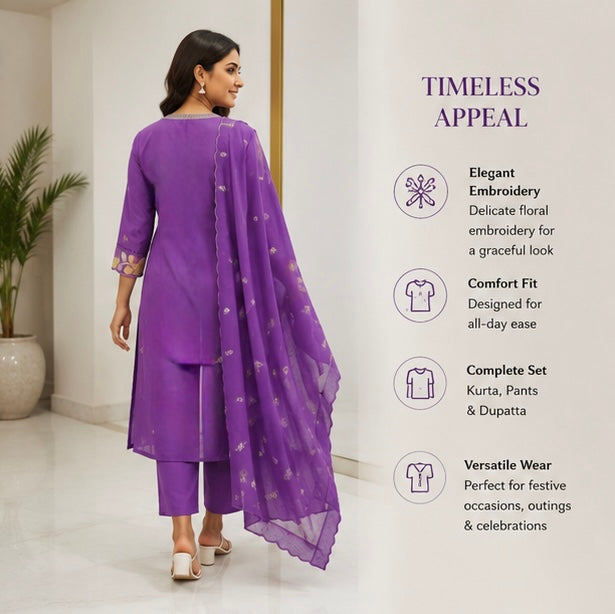 Amethyst Bloom Kurta Set