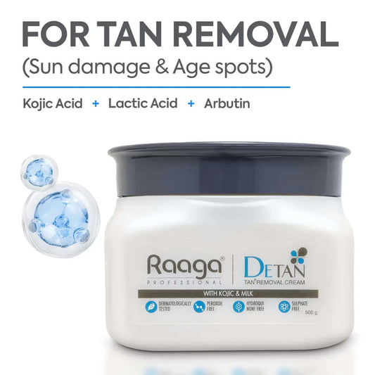 Raaga Professional De-Tan Pack | Tan Removal Cream with Kojic and Milk (500 gm)