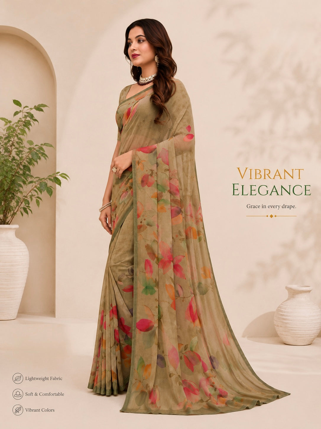 Olive Muse Saree
