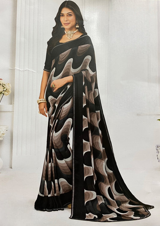 Noir Waves Saree
