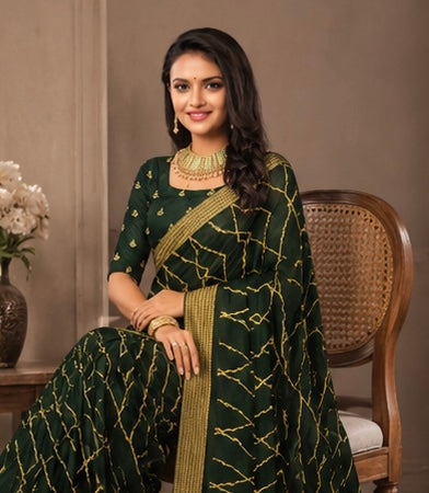 Zariya Lehriya Weave Saree