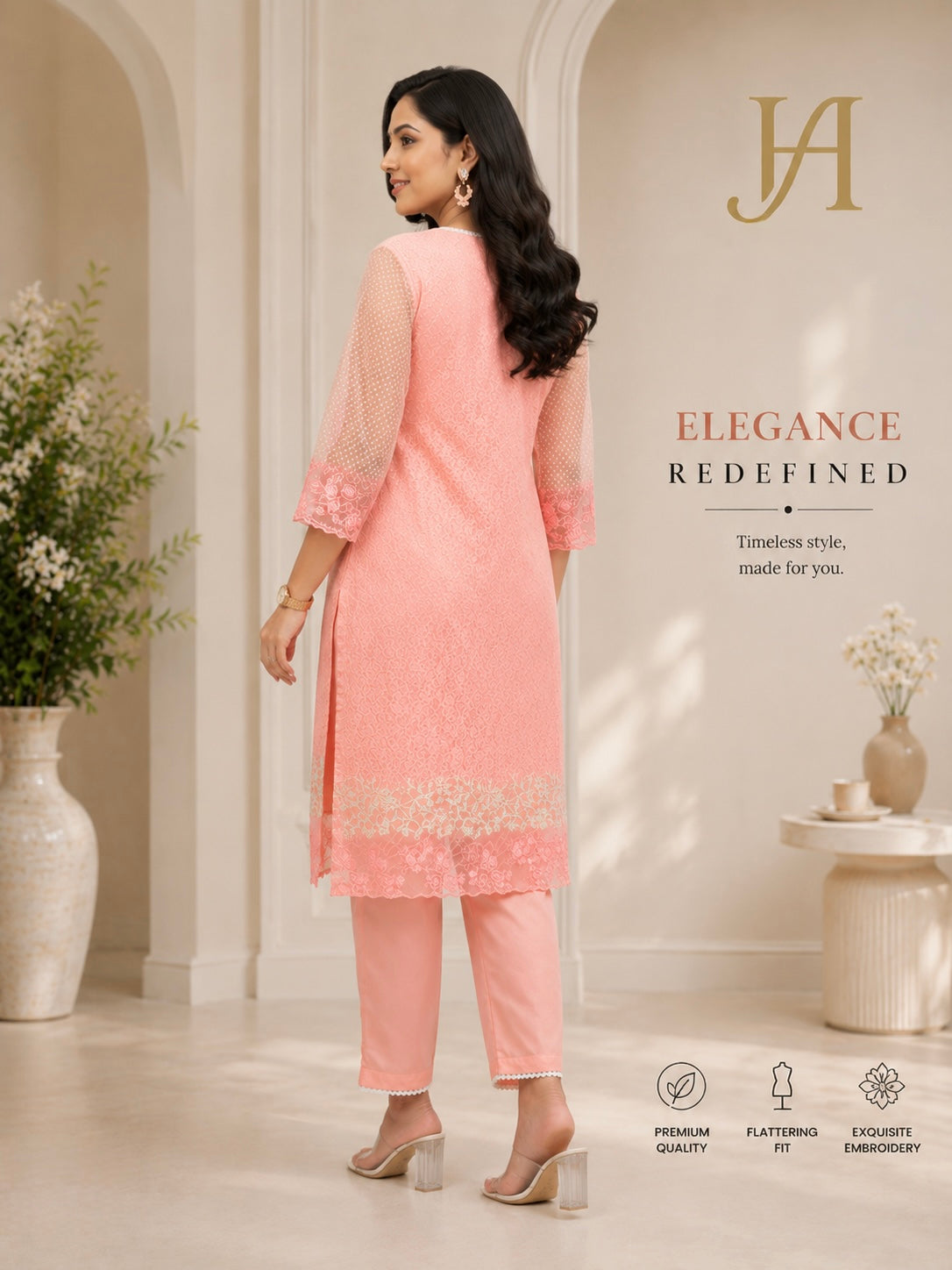 Rosé Aura Kurta Set
